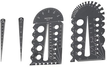 VIVIWI 1 medidor de rosca métrica y británica, calibre de rosca transparente para una medición precisa en acero inoxidable