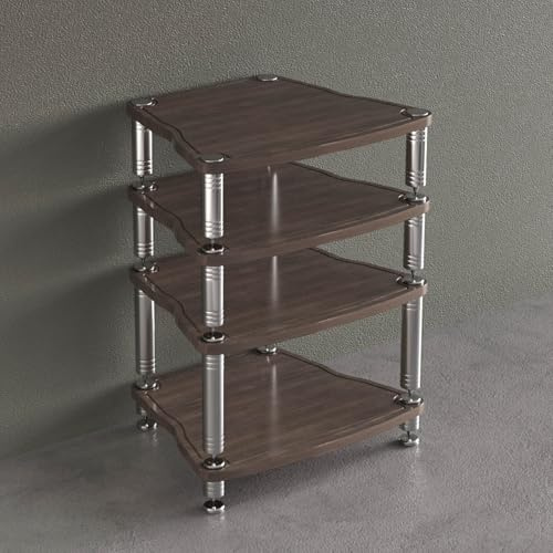 Mobile Stereo Hi Fi Porta Elettroniche，Armadio Audio HiFi Rack，Mobiletto For Ricevitore Stereo，Media Stand Armadio Contiene 1-4 Strati Di Componenti Stereo，Multistrato Opzionale(Brown,1tier-65x55x8cm)