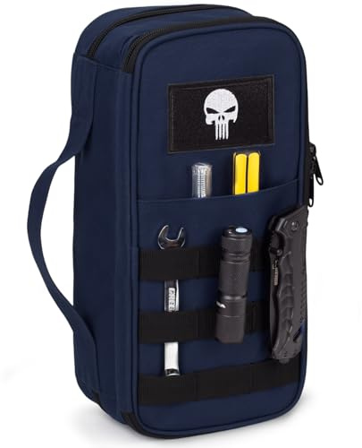 Bolsa de herramientas táctica para hombre – Organizador multiusos resistente al agua con gran apertura y cremallera, caja de herramientas pequeña y duradera para reparaciones, carpinteros y manitas