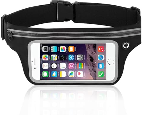 COYUN Marsupio Sportivo Marsupio Running Uomo Donna Cintura da Corsa,Cintura da Corsa con Touchscreen per telefono Samsung Huawei Jogging Viaggio Trekking Bicicletta (Nero)