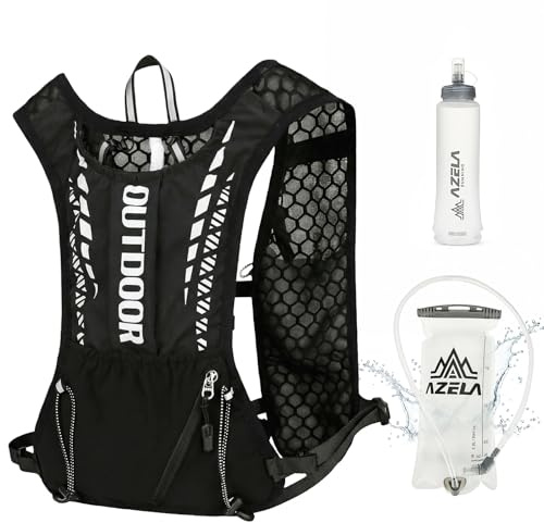 Ecofocet Chaleco Hidratacion Trail Running,Chaleco Running Hombre,Mochila Hidratacion,Mochila Running Hombre,con 1.5 L Bolsa de Agua,500ml Soft Flask,para Ciclismo,Hacer Senderismo