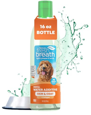 TropiClean Fresh Breath Water Additive for Skin Health Support, 16oz