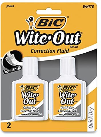 BIC 781671 Wite-Out Quick Dry Correction Fluid 2/Pack (WOFQDP24-A-WHI)