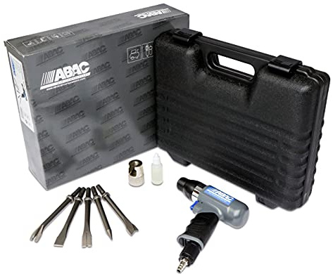 ABAC Martillo Cincelador 10 mm PRO - Kit completo (cincel puntiagudo y plano de 175 mm, separador de láminas, cortapernos y extractor) - Peso : 1,9 kg