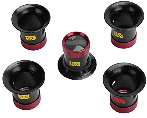 Magnifier Loupe Accessory, 5Pcs Aluminum Alloy Magnifying Glass Easy To Use for Home for Watchmakers Eye Loupe Glass Tools