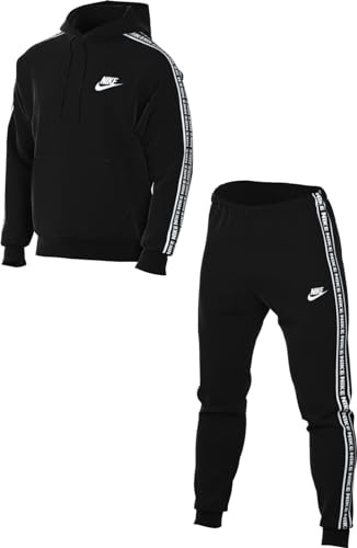 Nike Herren Club Trainingsanzug, Black/White, XL EU