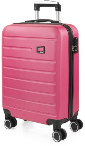SKPAT - Bagaglio A Mano Rigido Leggero Bagaglio A Mano 55X40X20 con 4 Ruote Silenziose Trolley Cabina Viaggio Aereo Ergonomico Durevole. Compatibile Ryanair, Fucsia