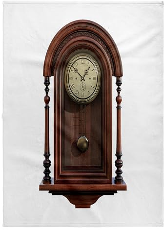 3dRose A Cherry Wood Antique Clock in Oval Form with spindles at the Side 22x30 Bath Hand Pool Towel