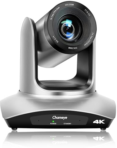 Chameye Caméra PTZ 4K, Zoom Optique 20x, avec HDMI/LAN (PoE)/USB 3.0 Plug and Play, pour Videoconférence, Service Religieux, Concert, éducation, Youtube OBS vMix Streaming, C420