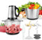 Robot de cocina con asa, picadora de carne y verduras con dos cuencos de 3,8 L, 350 W, 3 velocidades, 2 piezas 4 cuchillas de dos niveles y espátula para alimentos para bebés, carne, verduras, frutas