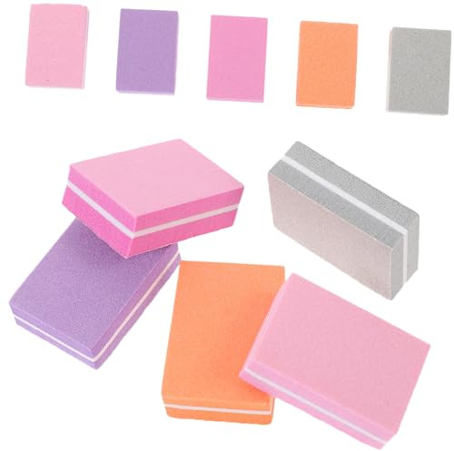 Healeved Buffer per Unghie Mini 50 Pezzi Doppia Superficie Abrasiva in Spugna Portatile per Manicure e Pedicure a Casa per Unghie Dita e Piedi Colore Casuale