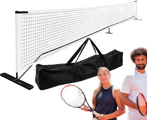 Rete da tennis da 22 piedi per esterni - rete da tennis portatile | rete da tennis rimovibile | rete da tennis per ingresso da 9,5 kg con borsa da trasporto | rete da tennis in nylon P