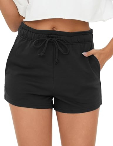 Leversic Bermuda Femme Été avec Cordon Élastique et Poches | Bermuda Femme avec Taille Élastique, Cordon et Poches Pratiques, Idéal pour le Yoga, le Fitness, le Jogging et les Loisirs