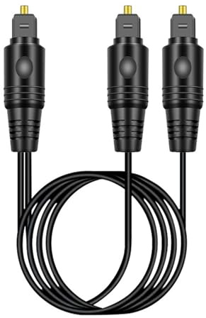 Cavo audio ottico, splitter ottico digitale, cavo adattatore 1 in 2 out, 1 m, cavo audio ottico, splitter audio digitale, compatibile con soundbar, stereo, home theater, PS4, Xbox