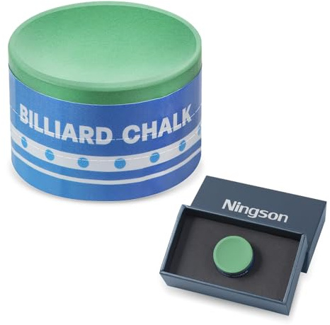 NINGSON Pool Cue Chalk 1 Pack, Nano Technology Pool Stick Chalk, Billiard Table Accessories for Professional Tournament, Clubs, Bars, Home (Outstanding Performance, Reduce Miscue, Durable)- Green