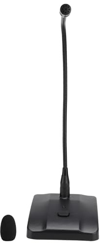 ERYUE Microphone de Bureau à Col de Cygne, Filaire, Capacitif, Durable, Antirouille, en Forme Cœur, Directionnel, pour Réunion, Conférence, Plastique Noir, 1 Paquet