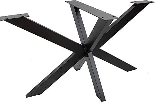 Bc-elec - 407003-B TISCHGESTELL Kreuzgestell Spider aus schwarzem Stahl 120x68x71 Tischkufen Möbelgestell Tischbeine
