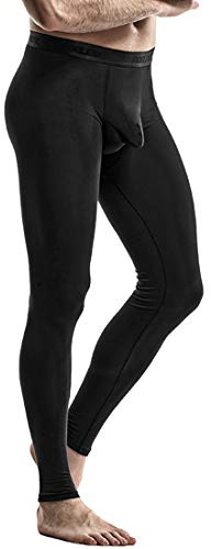 Ouruikia Caleçons Longs Thermiques pour Hommes Thermique Pantalon Leggings sous-vêtements Culottes 2 en 1