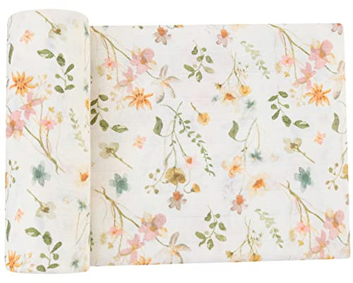 LifeTree Copertine in Mussola, Morbido Copertina Mussole Neonato, Cotone Bambù 120cm x 120cm Unisex Panno di Copertura, Regalo Perfetto per il Bambino