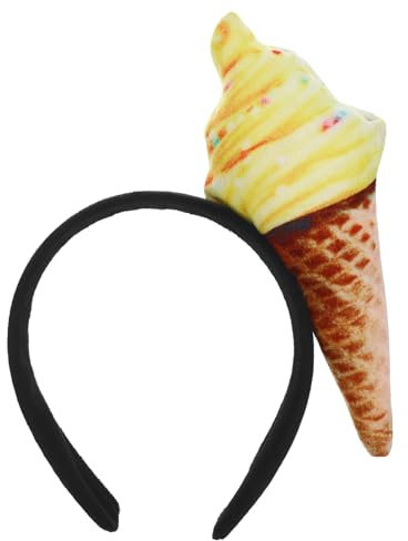 Beavorty Make-up-Stirnband, Stirnband Eistüten-Form Kopfbedeckung Neuheiten Unisex Für Erwachsene Mini-Essen Hut Auf Kopfbedeckungen Kostüm Partyzubehör