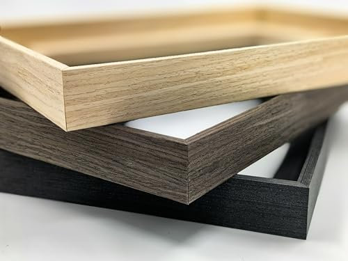 GVS-ART Solid Wood Grain Pattern Floating Frame for 16x20 Artwork, 7/8 Deep & 1/8 Space Around, Real Solid Wood Canvas Floator Frame