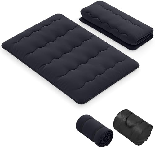 GIANTEX Materasso da pavimento 140x200 cm, materasso futon giapponese, tatami pieghevole e portatile, materasso richiudibile con borsa e rivestimento rimovibile, materasso per dormire e supporto per