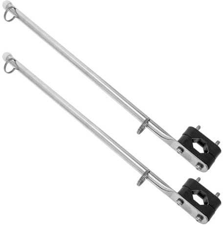 MUSISALY Kit de 2 Mâts de Drapeau en Acier Inoxydable 385 CM – Support de Pavillon pour Bateau et Yacht – Fixation Compatible Mâts 7/8 à 1 Pouce – Accessoire Résistant Usage Nautique