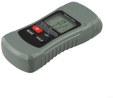 Moisture Meter Featuring Four Measurement Modes, Hold Function, and Depth Penetration up to 12mm, Designed for Firewood, Lumber, and Drywall Moisture Testing