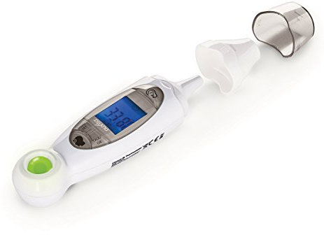 Nuvita 2087LX Termometro Auricolare e Frontale - Termometro Bambini Infrarossi – Veloce, Misura in 1 Secondo – Allarme Luminoso - Approvato CE e FDA – Disegnato in Italia (Custodia Inclusa)