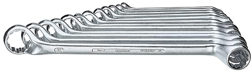 GEDORE Double Ring Spanner Set, 12 Pieces, 6-32 mm, Offset, Forged, Premium Hand Tool Set, Ideal for Professional Craftsmen and DIY Enthusiasts