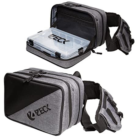 Zeck Sling Bag 5000 + 2 x Tackle Box WP M - Kunstködertasche für Wobbler & Gummifische, Angeltasche für Kunstköder, Tackletasche