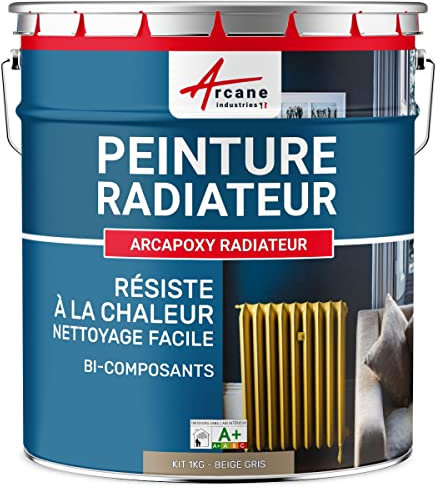 Peinture Radiateur - Fonte acier alu chauffage toutes couleurs PEINTURE RADIATEUR - 1 kg (jusqu'à 5 m² en 2 couches) Beige Gris - RAL 1019 - ARCANE INDUSTRIES
