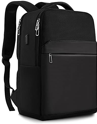 SONAMBULO Laptop Rucksack 15.6 Zoll Arbeit Rucksäcke mit USB Ladeanschluss Business Rucksack für Notebook Wasserabweisend Arbeitsrucksack Schulrucksack Laptoprucksack Herren Damen - Schwarz