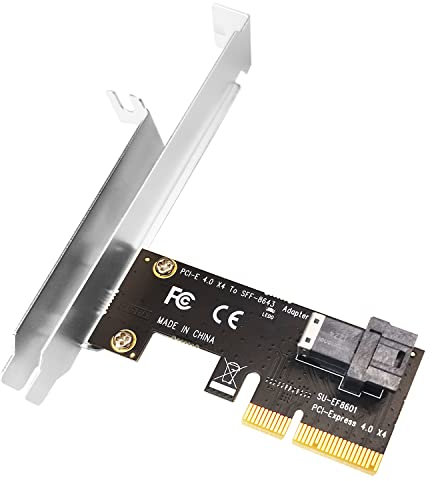 GLOTRENDS PCI Express 4.0/3.0 X4 Host Adapter Karte mit SFF-8643 Mini-SAS HD 36Pin Anschluss für U.2 (SFF-8639) PCIe SSD, unterstützt Intel 750 2.5 Zoll U.2 SFF SSD