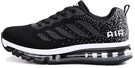 sotirsvs Herren Damen Sportschuhe Laufschuhe Straßenlaufschuhe Sneaker mit Luftpolster Turnschuhe Atmungsaktiv Leichte Schuhe Black White 39 EU