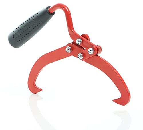 XPOtool Pince Lève-bûches Manuelle – Jusqu’à 75 kg – Aide de Chargement pour Bois Rond Ø 19 cm Max. – Poignée Ergonomique