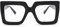 Pro Acme Blaulichtfilter Brille Damen Herren - Die Große Rechtecke für Frauen Fake brille (Schwarz)