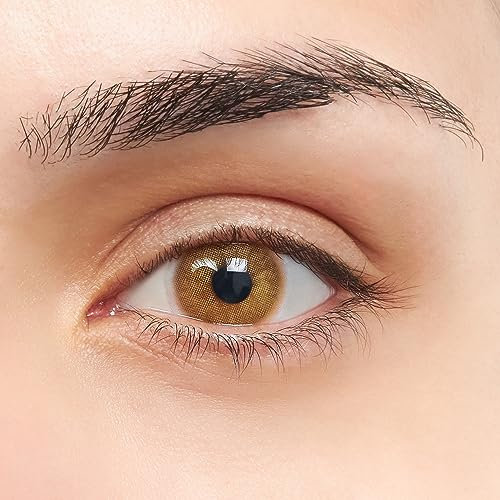 Rumba VIP Lentillas de Color Miel con diseño super natural 2 Lentes de contacto anuales + portalentes + pinza + aplicador