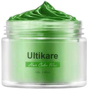 Temporäre Haarfarbe Auswaschbar, Ultikare Haarfarbe Wachs Deep Green grün Temporary Hair Color Hair Color Wax für kinder Männer Frauen Frauen Party Cosplay, Christmas Halloween 100g /3.4 oz