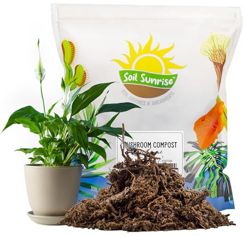 Compost de hongos totalmente natural (8 cuartos de galón), suplemento rico en olor para plantas en macetas de interior/exterior y jardinería