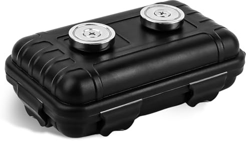 TNEDFOD Caja magnética para llaves al aire libre, color negro, escondite magnético impermeable para debajo del coche, caja magnética para llaves de coche