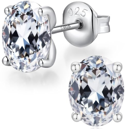 Orecchini Uomo Diamante Donna Argento 925 Diamante Brillanti Grande Zirconi Brillanti Orecchino Uomo E772-7