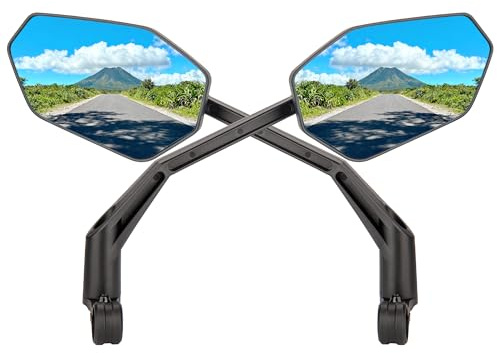 PINNAMAX Cykelspegel för styremontering – E-bike-spegel, 360° justerbar, vibrationsdämpad – Backspegel för cyklar, kompatibel med mountainbikes, e-bikes och scootrar (L+R)