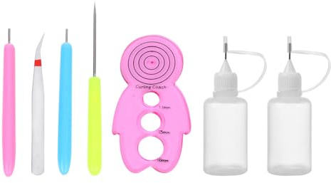 DEARMAMY Set Utensili per Quilling di Carta 7 Pezzi, Kit Fai da Te per Lavori Artistici e Scolastici, Penna ad Ago Resistente per Principianti, Adatto per Hobby Creativi e Colore Casuale