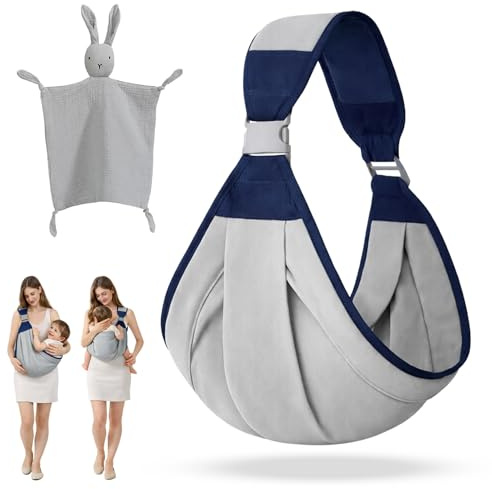 Indiluc Fular Portabebe – Portabebes con Cierre Reforzado de Seguridad y Diseño Ergonómico, Comodidad total en Frontal y Lateral para porta bebes de 0 a 36 meses, Ideal para porteo bebe