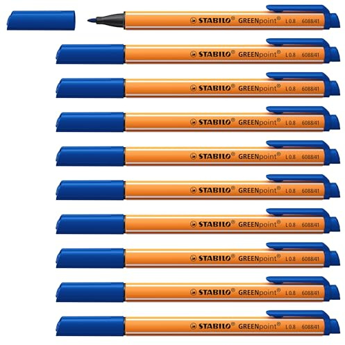 STABILO - Umweltfreundlicher Filzschreiber - GREENpoint - 10er Pack - blau