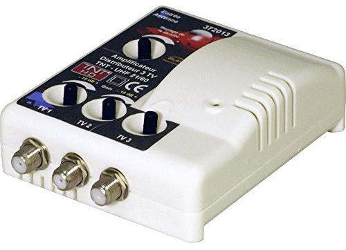 Elap 372013 Amplificateur TV TNT Intérieur - 3 Sorties - Filtre 4G Blanc
