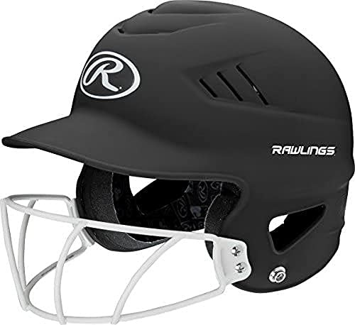 Rawlings | COOLFLO HIGHLIGHTER Batting Helmet | Face Guard Included | One Size Fits Most 6 1/2-7 1/2 | Matte Black