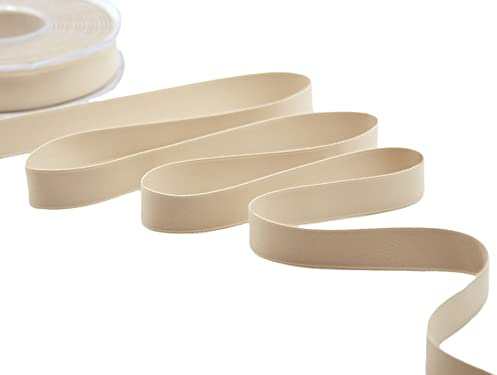 Furlanis - Doppio Raso Opaco, Nastro per Decorazioni, Pacchi Regalo, Bomboniere - Beige, 15 mm x 20 m
