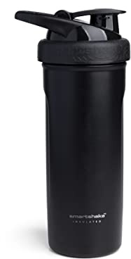 Smartshake Insulated Steel Shaker Bottle (750ml/25oz) | Double Wall Vacuum insulation with 18/8 Pro-Grade Durable Stainless Steel | Leakproof & Easy to Clean Water Bottle (Black) (11152001)